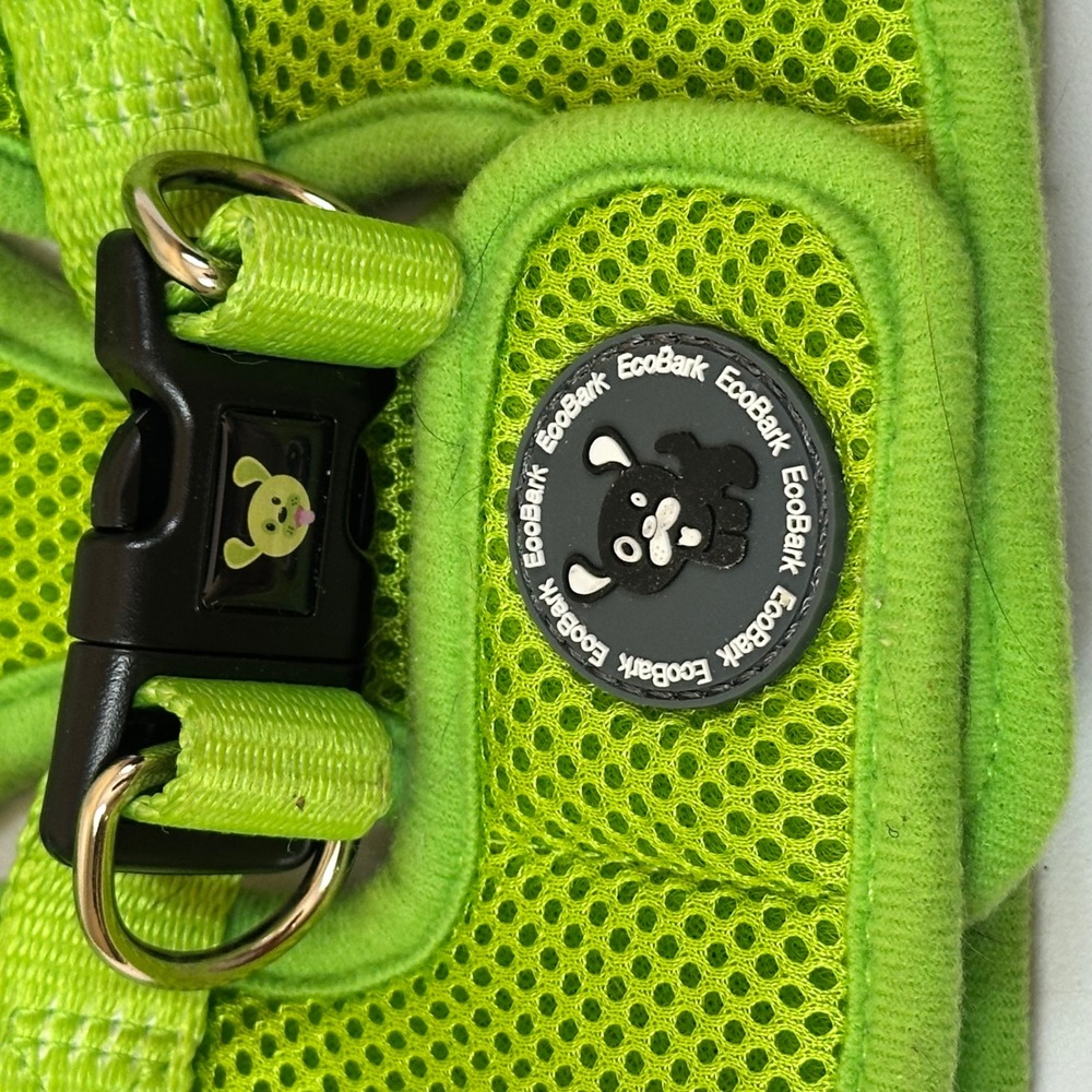 EcoBark Dog Harness Small Green Mesh Padded Comfort Step-In Adjustable Pet Vest - Picture 2 of 7